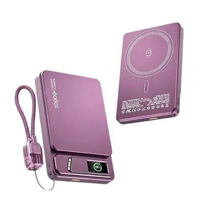 3C Sertifikalı MagSafe Powerbank C2, TFT Renkli Ekran, Standlı, Kablosuz