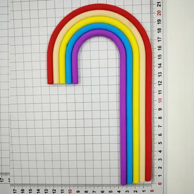 Arch Cake Decoration with Rainbow Soft Rubber Figurine, Red Pink Forest Theme - 13