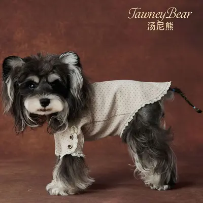 Hundekleidung Herbst/Winter, Punkte-Spitze mit Knöpfen, Unterziehshirt
