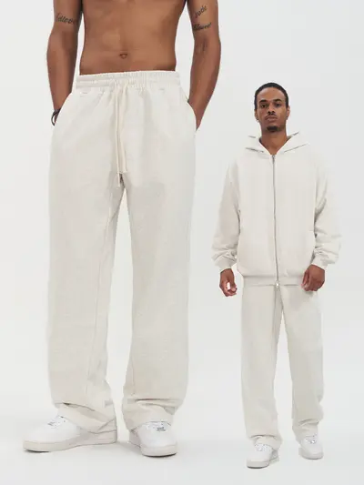 Jogginghose aus 430 g Frottee-Mikrofleece, gerader Schnitt, lockere Passform, Herbst-Winte