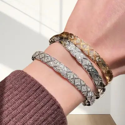 Coco rhombus zirkon bileklik kadın 18K kaplama