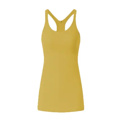 Women's Long Yoga Tank Top with Chest Pads and Criss-Cross Back - 12
