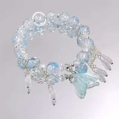 Women's Moon Crystal Beaded Bracelet, Versatile Design - 10