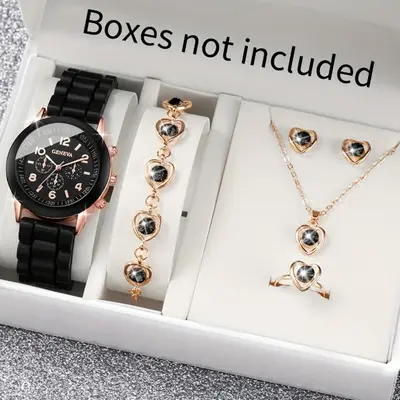 Damen-Quarzuhr mit Silikonarmband, koreanischer Stil, schlichtes Design - 11