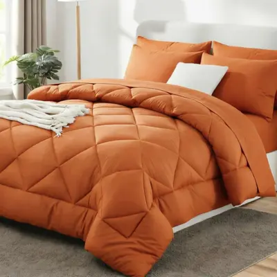Brushed Diamond Quilted Comforter and Pillowcase Set, 3 Pieces, Multiple Colors - 13