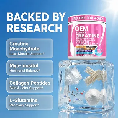 跨境TK亚马逊女性肌酸粉WOMENS CREATINE胶原生物素粉贴牌代加工