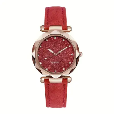 Damen-Quarzuhr mit Sternenhimmel-Design und Glitter - 10