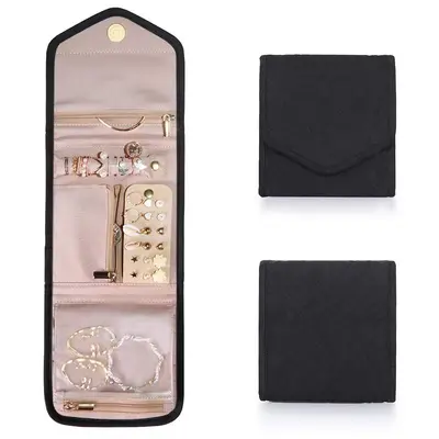 Schmuckkasten, tragbarer Reise-Schmuckkasten, Schmuckbox, faltbare Tasche, multifunktionale Halskette, Ohrringe, Schmucktasche - 8