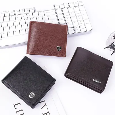 Herren-Kurzbörse aus PU, Querformat mit Reißverschlussfach - 3