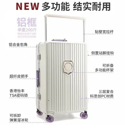 20-Inch Boarding Suitcase with Trolley and Combination Lock - 3