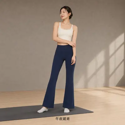 Polar astarlı mikro çan paça yoga pantolon, kısa boy, yüksek bel, sonbahar kış - 9