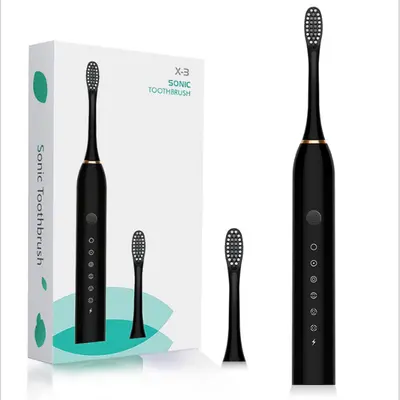 Ultrasonic Rechargeable Electric Toothbrush with Soft Bristles, Waterproof, Replacement He - 4