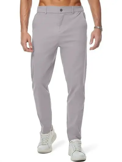 Plus Size Amazon Large Size Wrinkle-Resistant Trousers Long Pants Golf Men's Stretch Solid Color Work Business Formal Dress Pants