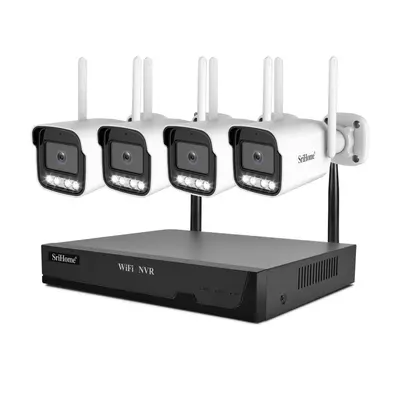 Srihome 5 megapiksel kablosuz izleme seti, 4 kanallı NVR, Wifi