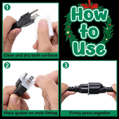 US Plug Waterproof Gasket and Outdoor String Light Plug Cover - 4