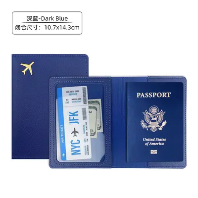 Grenzüberschreitendes Heißpräge-Flugzeug-Dicke-PU-Leder-Passbuch-Schutzhülle, Lederpass-Halter mit kundendefinierbarem LOGO, Passportmappe - 10