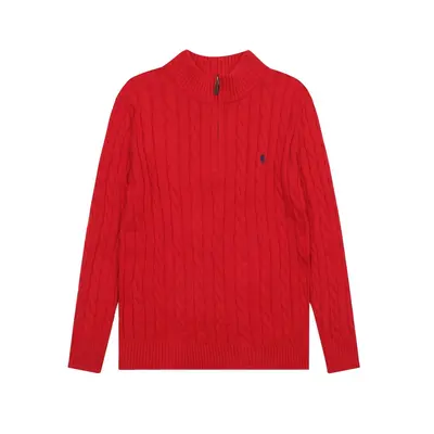 Polo Logolu Yarım Balıkçı Yaka Fermuarlı Örgü Kazak Unisex Uzun Kollu Çift Kombini - 9