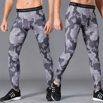 Erkek spor fitness uzun pantolon, hızlı kuruyan dar kesim - 5