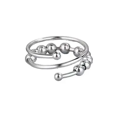 Brass Bead Spinner Ring, Stress Relief, Open Design - 12
