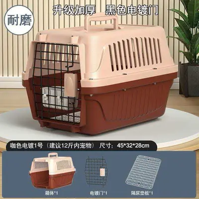 Evcil hayvan uçuş taşıma kafesi kedi ve köpek için taşınabilir - 10