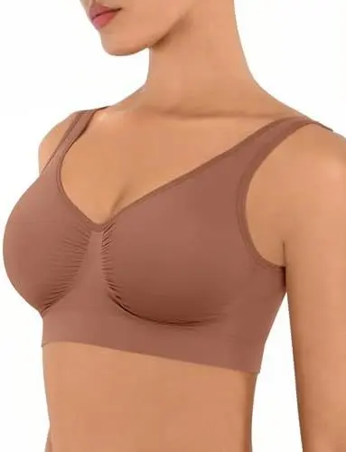 FeelinGirl Women's Wireless Seamless Full Coverage Everyday Bra - 10