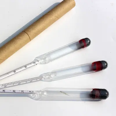 High-Precision Glass Alcohol Hydrometer, 0-100 Scale, Paper Tube Packaging - 7