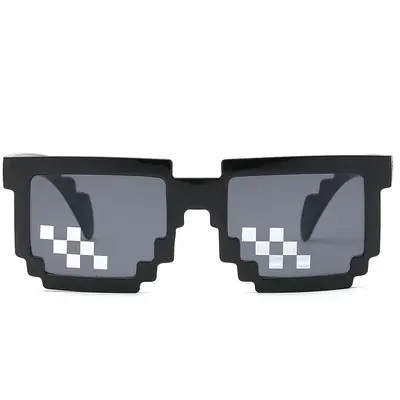 Mosaic Pixel Party Sunglasses, Black, Personalizable - 5