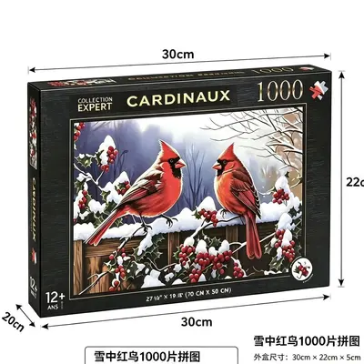 Santa Village Snow Scene Jigsaw Puzzle, High Difficulty, Gift Box - 8