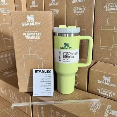 Thermobecher mit Griff und Strohhalm, 304 Edelstahl, große Kapazität - 12
