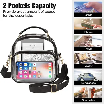 Cross-border popular women's transparent crossbody bag odorless portable crossbody bag travel large capacity shoulder bag