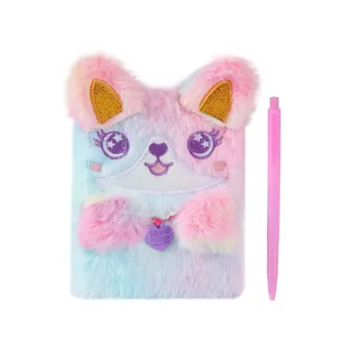 Cartoon Animal Plush Notebook Set with Pen for Kids - 11