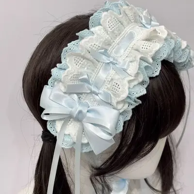 Lolita Hairpin Lace Ribbon Bow Handmade DIY Accessory