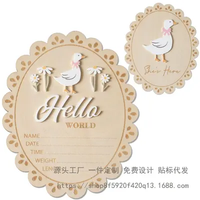 Baby Announcement Sign, Creative Decorative Label Handicraft
