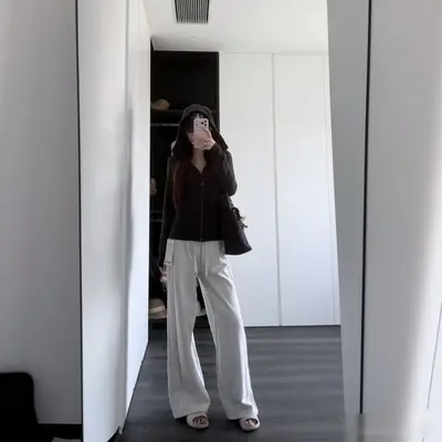 LULU带标Scuba卫裤加绒直筒裤女士高腰阔腿裤抽绳瑜伽服瑜伽长裤