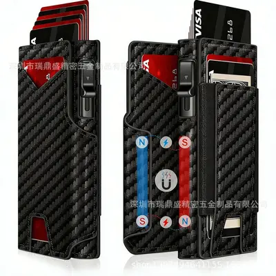 Men's Vintage Wallet with RFID Blocking and Magnetic Card Holder - 9