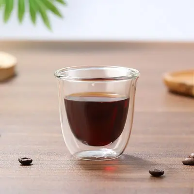 60ml Double-Wall Borosilicate Glass Espresso Cup Mini Insulated Set - 7