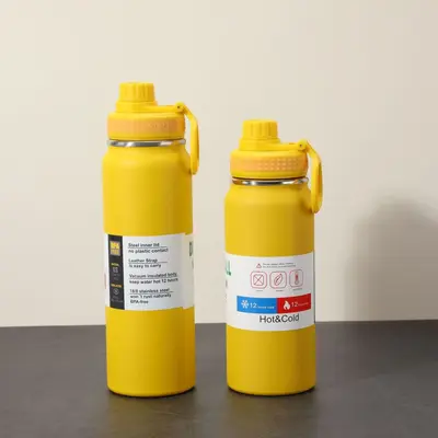 Große Thermo-Sportflasche aus Edelstahl mit Griff - 12