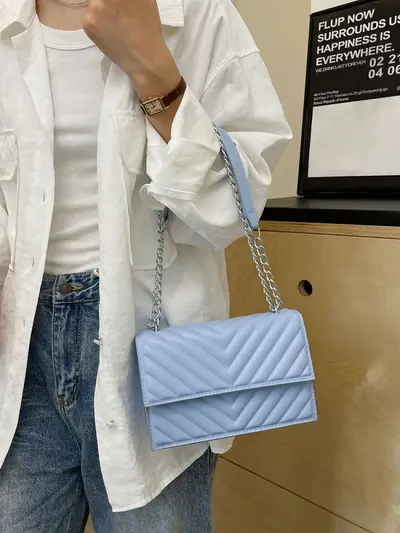 Women's Chain Shoulder Bag, Minimalist Design, Single Shoulder Crossbody - 5