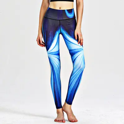 Printed Women's Yoga Pants, High-Waist, Quick-Dry Long Leggings - 9