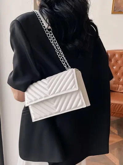 Women's Chain Shoulder Bag, Minimalist Design, Single Shoulder Crossbody - 3