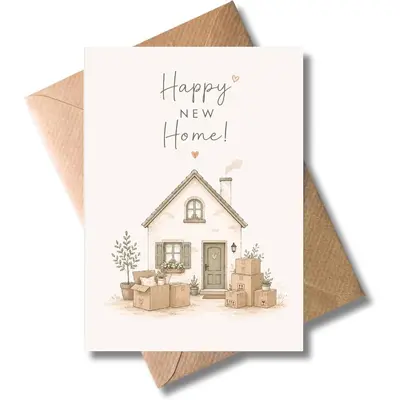 New Home Moving-In Greeting Card with Envelope
