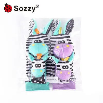 Sozzy Newborn Baby Wrist Rattle and Sock Set, 0+ Years, Early Education Toy - 11