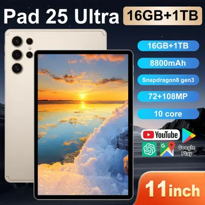 Pad 25 Ultra 11-Inch Android Tablet, Dual SIM