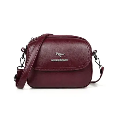 Retro Oil Wax Leather Small Square Bag, Soft Leather, Crossbody Strap - 10