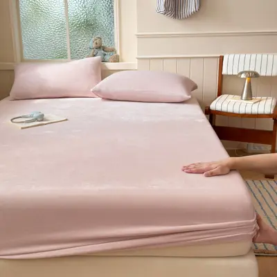 Milk Velvet Deep Pocket Seamless Fitted Sheet, Dust-Proof - 4