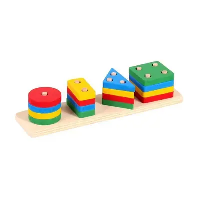 Wooden Educational Geometric Shape Matching Toy, Four and Five Post Sets - 9