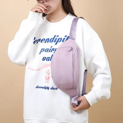 Solid Color Women's Waist Bag, Single-Shoulder Crossbody, Sports and Travel
