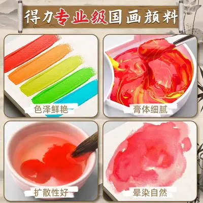 Deli Chinesische Malfarben Set, 12 Farben - 4