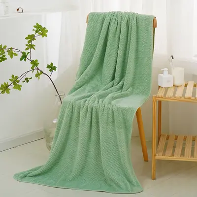 Polyester Coral Fleece Pineapple Pattern Bath Towel 3-Piece Set - 12