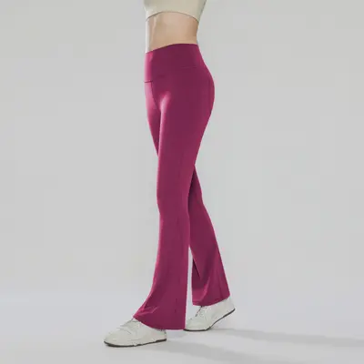 Yoga-Schlaghose mit hohem Bund, Pfirsich-Po-Effekt, bauchformend, mit Gesäßtasche - 7